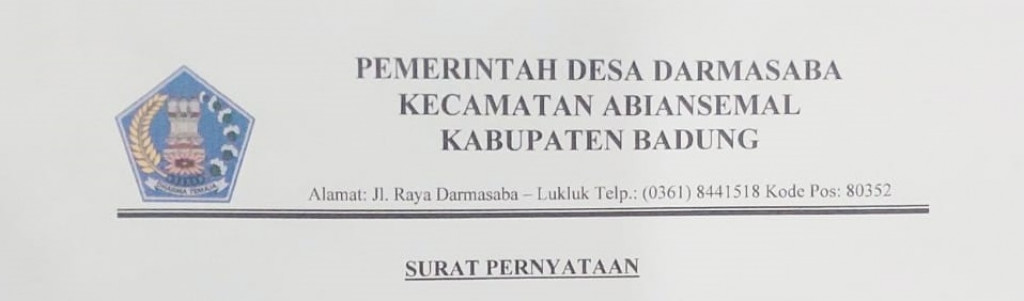 Surat Pernyataan oleh Kepala Desa bersama Inspektorat Kab Badung dan Kadis PMD Kab Badung